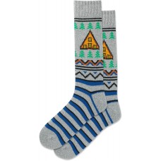 HotSox Men's Cabin Fair Isle Boot Socks 1 Pair, Grey, Men's 10-13 Shoe