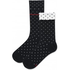 HotSox Women's Double Dot Turn Cuff Socks 1 Pair, Black, Women's 9-11 Shoe