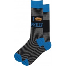 HotSox Men's I Cheesesteak Philly Socks 1 Pair, Black, Men's 10-13 Shoe