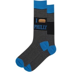 HotSox Men's I Cheesesteak Philly Socks 1 Pair, Black, Men's 10-13 Shoe