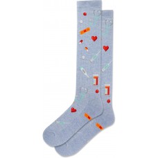 Hot Sox Women's Healthcare Worker Compression Socks 1 Pair, Chambray Heather, Women's 9-11 Shoe