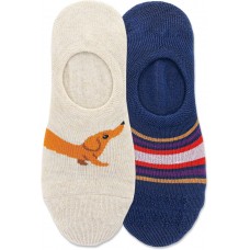 Hot Sox Women's Dachshund Liner Socks 2 Pair, Natural heather, Women's 9-11 Shoe