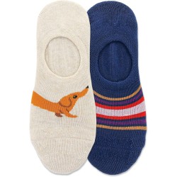Hot Sox Women's Dachshund Liner Socks 2 Pair, Natural heather, Women's 9-11 Shoe