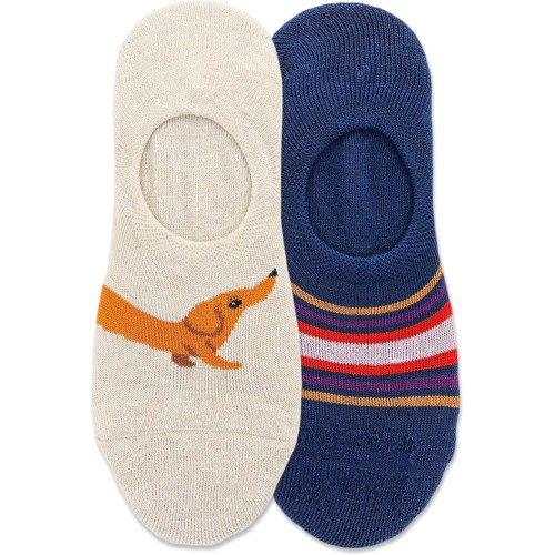 Hot Sox Women's Dachshund Liner Socks 2 Pair, Natural heather, Women's 9-11 Shoe