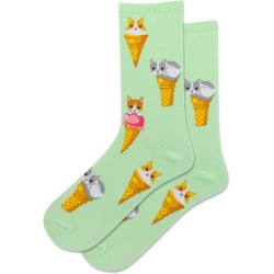 Hot Sox Women's Ice Cream Cat Crew Socks 1 Pair, Mint Green, Women's 9-11 Shoe Hot Sox Women's Ice Cream Cat Crew Socks 1 Pair, Mint Green, Women's 9-11 Shoe