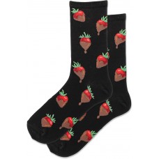 Hot Sox Women's Chocolate Covered Strawberry Socks 1 Pair, Black, Women's 9-11 Shoe