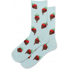 Hot Sox Women's Chocolate Covered Strawberry Socks 1 Pair, Mint Heather, Women's 9-11 Shoe