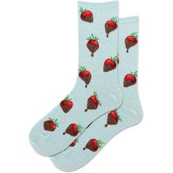 Hot Sox Women's Chocolate Covered Strawberry Socks 1 Pair, Mint Heather, Women's 9-11 Shoe Hot Sox Women's Chocolate Covered Strawberry Socks 1 Pair, Mint Heather, Women's 9-11 Shoe