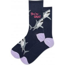 Hot Sox Women's You're Great Crew Socks 1 Pair, Navy, Women's 9-11 Shoe