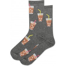 Hot Sox Women's Iced Coffee Crew Socks 1 Pair, Charcoal Heather, Women's 9-11 Shoe