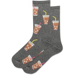 Hot Sox Women's Iced Coffee Crew Socks 1 Pair, Charcoal Heather, Women's 9-11 Shoe