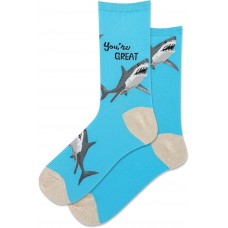 Hot Sox Women's You're Great Crew Socks 1 Pair, Light Turquoise, Women's 9-11 Shoe