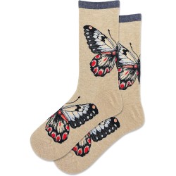 Hot Sox Women's Butterfly Crew Socks 1 Pair, Hemp Heather, Women's 9-11 Shoe Hot Sox Women's Butterfly Crew Socks 1 Pair, Hemp Heather, Women's 9-11 Shoe