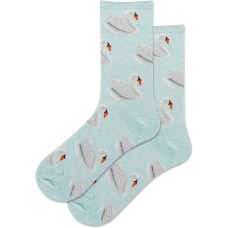 Hot Sox Women's Swans Crew Socks 1 Pair, Mint Heather, Women's 9-11 Shoe