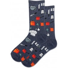 Hot Sox Women's Chef Crew Socks 1 Pair, Denim Heather, Women's 9-11 Shoe