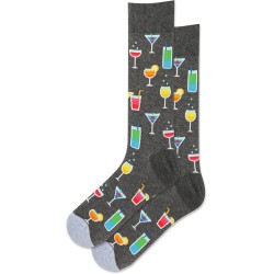 Hot Sox Men's Summer Cocktails Crew Socks 1 Pair, Charcoal Heather, Men's 10-13 Shoe Hot Sox Men's Summer Cocktails Crew Socks 1 Pair, Charcoal Heather, Men's 10-13 Shoe