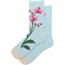 Hot Sox Women's Orchid Crew Socks 1 Pair, Mint Heather, Women's 9-11 Shoe