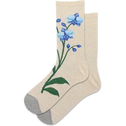 Hot Sox Women's Orchid Crew Socks 1 Pair, Natural heather, Women's 9-11 Shoe Hot Sox Women's Orchid Crew Socks 1 Pair, Natural heather, Women's 9-11 Shoe
