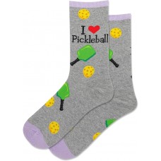 Hot Sox Women's Pickleball Crew Socks 1 Pair, Grey Heather, Women's 9-11 Shoe