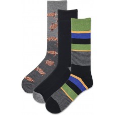 Hot Sox Men's Turtles Half Cush Crew Socks 3 Pair, Charcoal Heather, Men's 10-13 Shoe