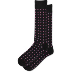 Hot Sox Men's Split Dot Crew Socks 1 Pair, Black, Men's 10-13 Shoe