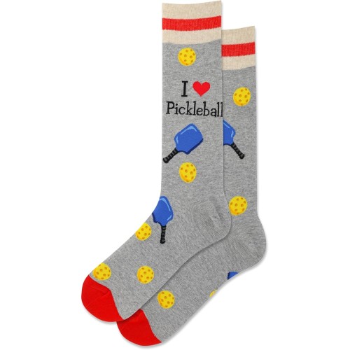 Hot Sox Men's Pickleball Crew Socks 1 Pair, Grey Heather, Men's 10-13 Shoe Hot Sox Men's Pickleball Crew Socks 1 Pair, Grey Heather, Men's 10-13 Shoe