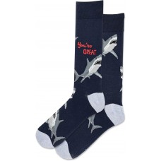 Hot Sox Men's You're Great Crew Socks 1 Pair, Navy, Men's 10-13 Shoe