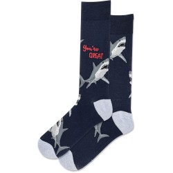 Hot Sox Men's You're Great Crew Socks 1 Pair, Navy, Men's 10-13 Shoe Hot Sox Men's You're Great Crew Socks 1 Pair, Navy, Men's 10-13 Shoe