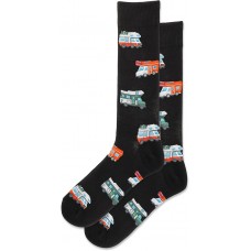 Hot Sox Men's RV Crew Socks 1 Pair, Black, Men's 10-13 Shoe