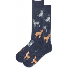 Hot Sox Men's Pitbull Crew Socks 1 Pair, Denim Heather, Men's 10-13 Shoe