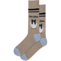 Hot Sox Men's Cat-Feine Crew Socks 1 Pair, Hemp Heather, Men's 10-13 Shoe Hot Sox Men's Cat-Feine Crew Socks 1 Pair, Hemp Heather, Men's 10-13 Shoe