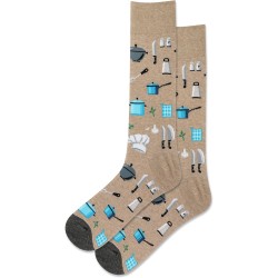 Hot Sox Men's Chef Crew Socks 1 Pair, Hemp Heather, Men's 10-13 Shoe Hot Sox Men's Chef Crew Socks 1 Pair, Hemp Heather, Men's 10-13 Shoe