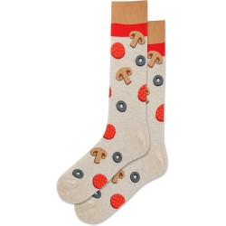 Hot Sox Men's Pizza Crew Socks 1 Pair, Natural heather, Men's 10-13 Shoe Hot Sox Men's Pizza Crew Socks 1 Pair, Natural heather, Men's 10-13 Shoe