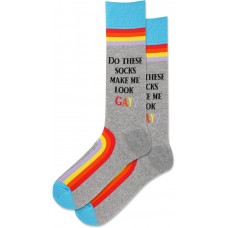 Hot Sox Men's Do These Socks Crew Socks 1 Pair, Grey Heather, Men's 10-13 Shoe