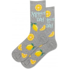 Hot Sox Women's Squeeze the Day Crew Socks 1 Pair, Grey Heather, Women's 9-11 Shoe