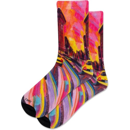 Hot Sox Women's Tweed Stop Flat Iron Crew Socks 1 Pair, Pink, Women's 4-10 Hot Sox Women's Tweed Stop Flat Iron Crew Socks 1 Pair, Pink, Women's 4-10