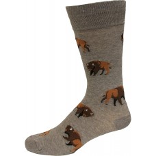 Hot Sox Men's Buffalo Crew Socks 1 Pair, Grey Heather, Men's 10-13 Shoe