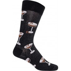 Hot Sox Men's Espresso Martini Crew Socks 1 Pair, Black, Men's 10-13