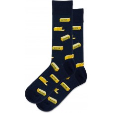 Hot Sox Men's Butter Crew Socks 1 Pair, Navy, Men's 10-13