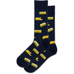 Hot Sox Men's Butter Crew Socks 1 Pair, Navy, Men's 10-13 Hot Sox Men's Butter Crew Socks 1 Pair, Navy, Men's 10-13