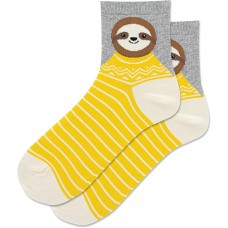 Hot Sox Women's Winter Sloth Anklet Socks 1 Pair, Yellow, Women's 4-10