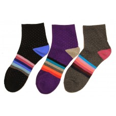 Hot Sox Women's Arch Stripe Anklet Socks 3 Pair, Assort, Women's 4-10