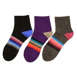 Hot Sox Women's Arch Stripe Anklet Socks 3 Pair, Assort, Women's 4-10