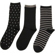 Hot Sox Women's Dot Stripes Crew Socks 1 Pair, Assort, Women's 4-10