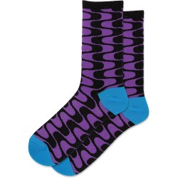 Hot Sox Women's Groovy Crew Socks 1 Pair, Black, Women's 4-10 Hot Sox Women's Groovy Crew Socks 1 Pair, Black, Women's 4-10