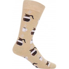 Hot Sox Men's Coffee Socks 1 Pair, Hemp Heather, Men's 10-13