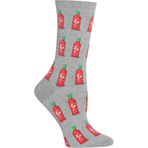Hot Sox Women's Hot Sauce Socks 1 Pair, Sweatshirt Heather Grey, Women's 4-10 Hot Sox Women's Hot Sauce Socks 1 Pair, Sweatshirt Heather Grey, Women's 4-10