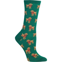 Hot Sox Women's Poodle And Bow Socks 1 Pair, Forest Green, Women's 4-10