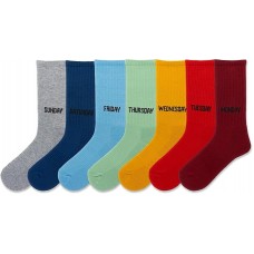 Hot Sox Unisex Days Of The Week Crew Socks 7 Pair, Assorted, Large/X-Large