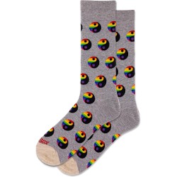 Hot Sox Men's Pride Yin Yang Crew Socks 1 Pair, Grey Heather, Men's Shoe 10-13 Hot Sox Men's Pride Yin Yang Crew Socks 1 Pair, Grey Heather, Men's Shoe 10-13